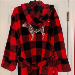 VICTORIA SECRET PINK BUFFALO PLAID ROBE